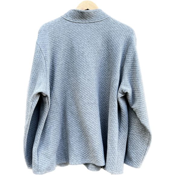 Blue Mountain Quilted Jacket Women Half Zip Pullover, 1X, Blue - Picture 3 of 5